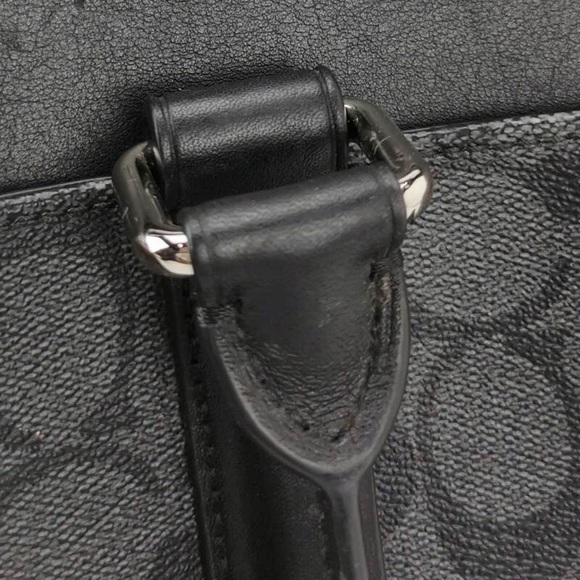 Coach signature laptop bag，Coach signature briefcase bag in charcoal / black - Picture 8 of 10